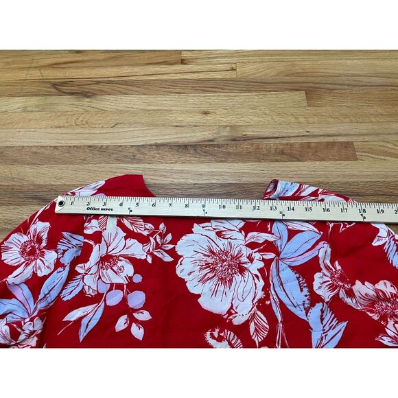 Free People Bella Women's Red 2x Blouse Romantic Babydoll Floral Boho Top - Picture 12 of 13